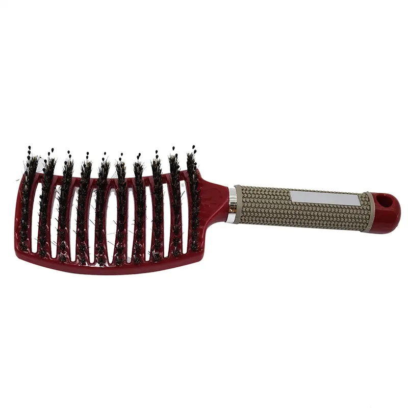 Brosse démêlante pour cheveux humides et bouclés, brosse de massage du cuir chevelu à poils en nylon pour femmes, outil de coiffure professionnel pour salon 9