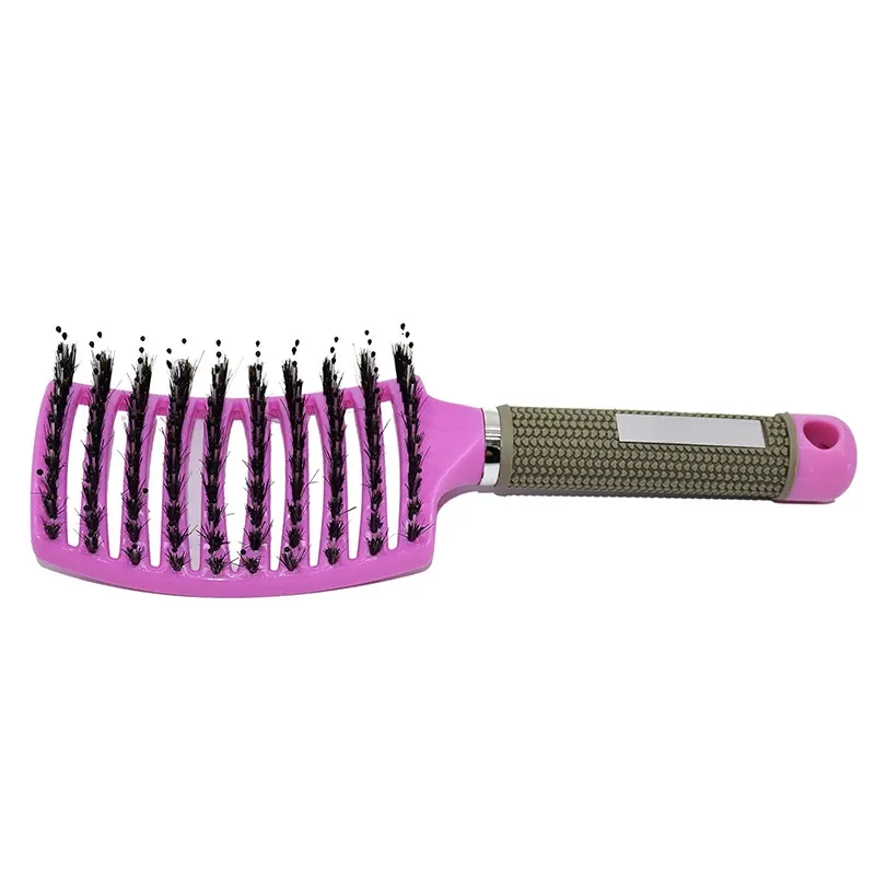 Brosse démêlante pour cheveux humides et bouclés, brosse de massage du cuir chevelu à poils en nylon pour femmes, outil de coiffure professionnel pour salon 10