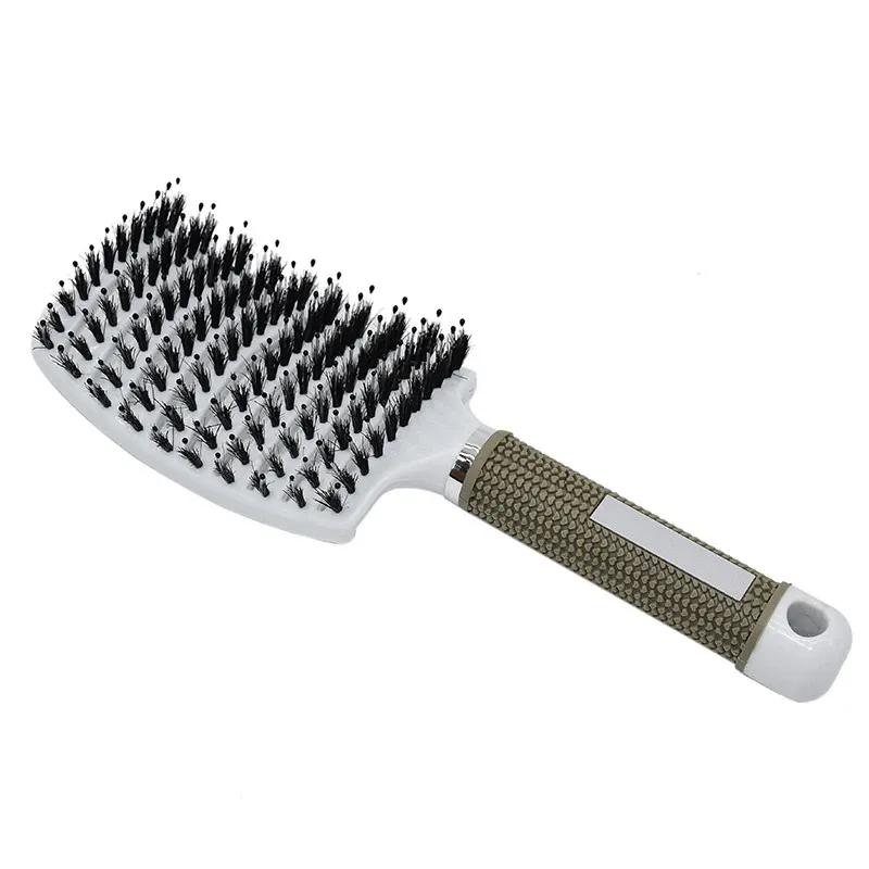 Brosse démêlante pour cheveux humides et bouclés, brosse de massage du cuir chevelu à poils en nylon pour femmes, outil de coiffure professionnel pour salon 12