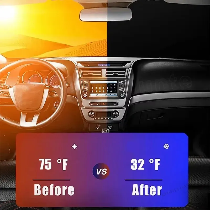 Pare-soleil pliable automatique pour pare-brise de voiture, protection UV, accessoires de style estival 2