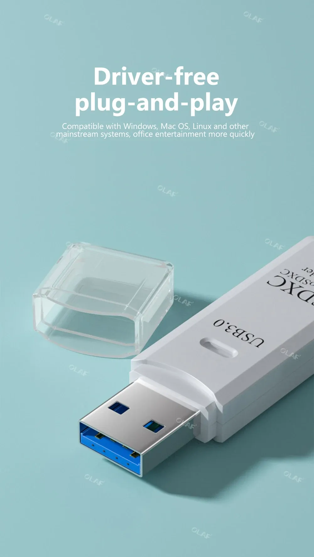 Lecteur de carte USB 2 en 1 connexion
