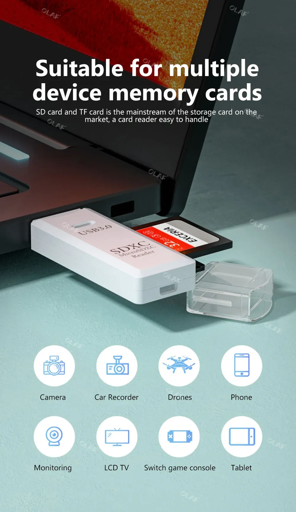 Lecteur de carte USB 2 en 1 compatibilité cartes