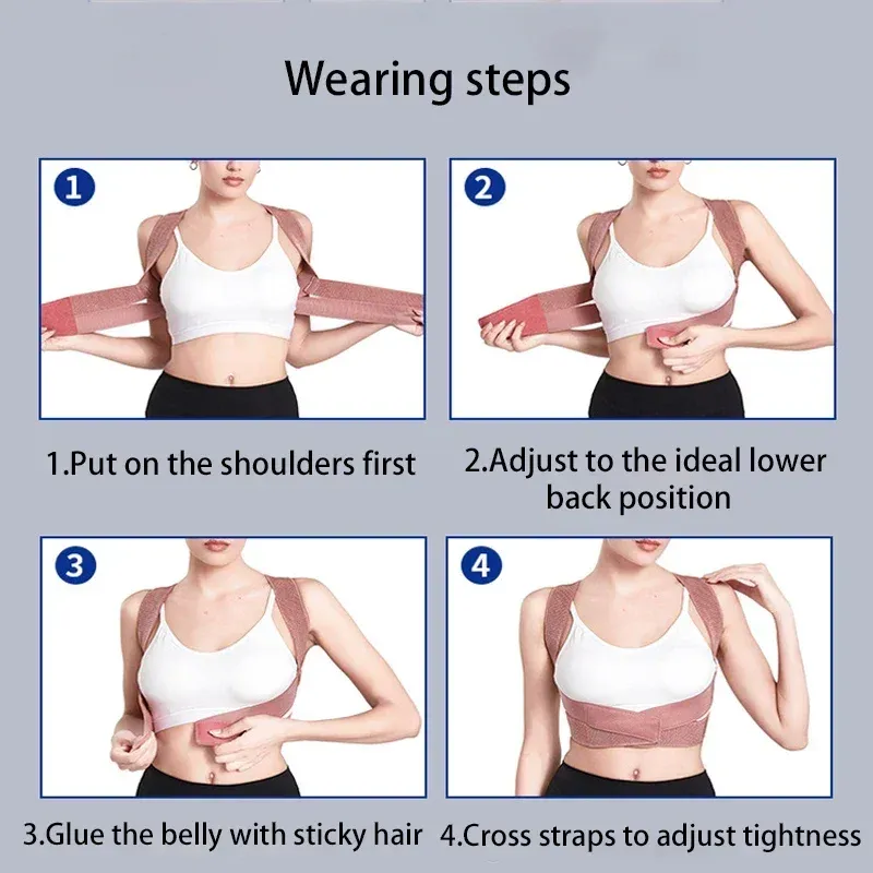 Correcteur de posture invisible pour adultes, avec sangles 5