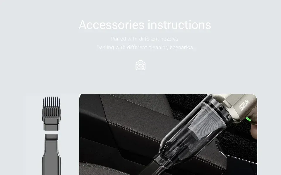 Aspirateur de voiture, vue rapprochée