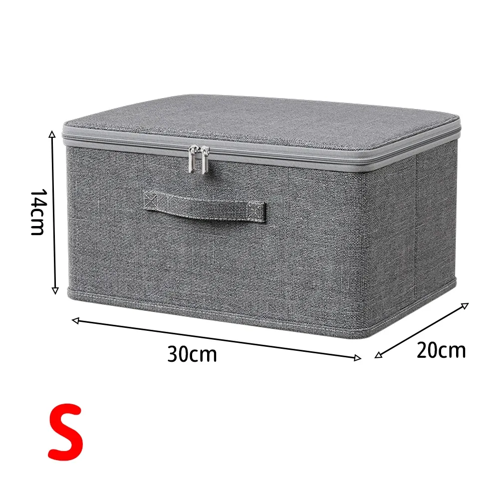 Boîte de rangement pliable avec couvercle zippé pour pantalons et jeans, grande capacité, organisateur de tiroirs et de placard 7
