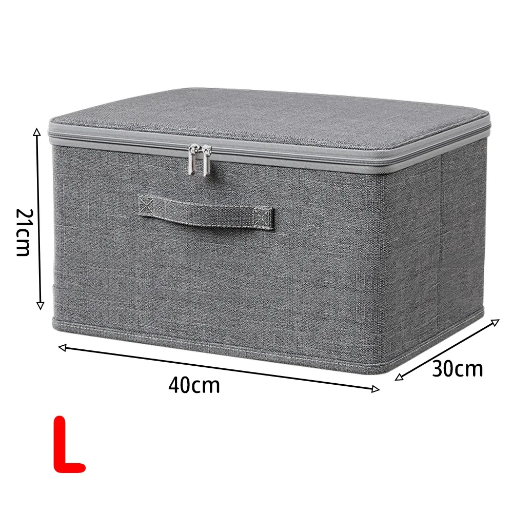 Boîte de rangement pliable avec couvercle zippé pour pantalons et jeans, grande capacité, organisateur de tiroirs et de placard 10