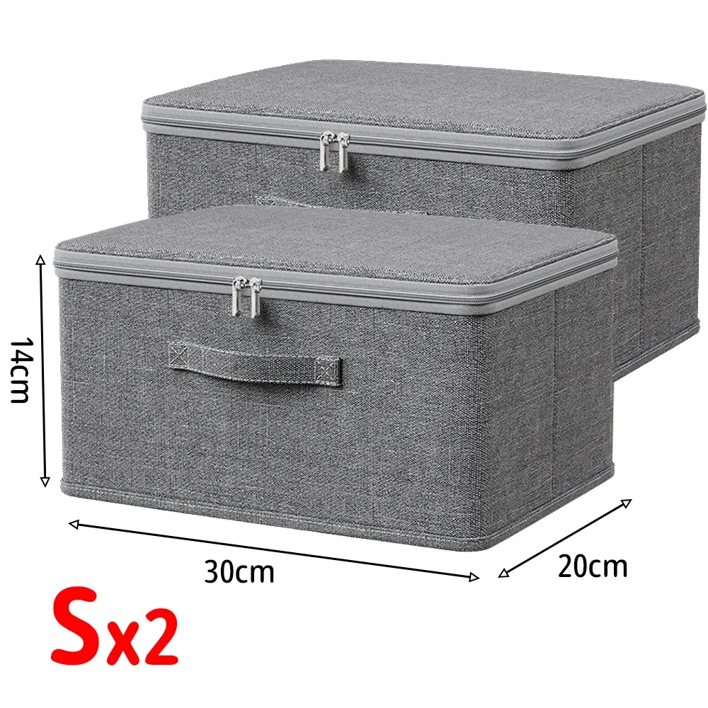 Boîte de rangement pliable avec couvercle zippé pour pantalons et jeans, grande capacité, organisateur de tiroirs et de placard 12