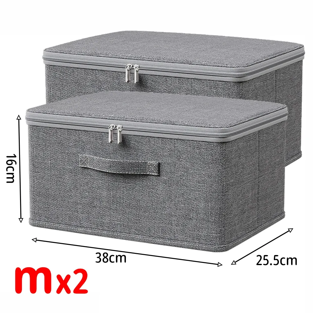 Boîte de rangement pliable avec couvercle zippé pour pantalons et jeans, grande capacité, organisateur de tiroirs et de placard 11