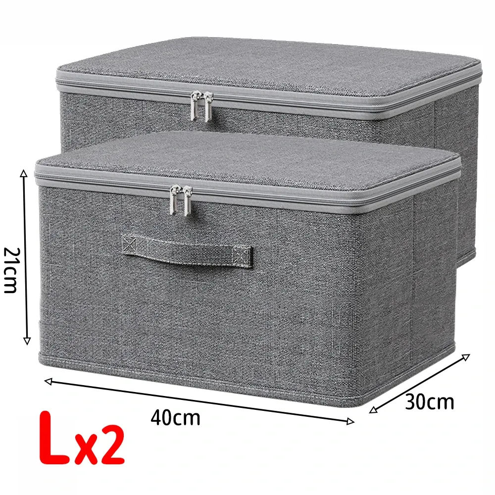 Boîte de rangement pliable avec couvercle zippé pour pantalons et jeans, grande capacité, organisateur de tiroirs et de placard 9