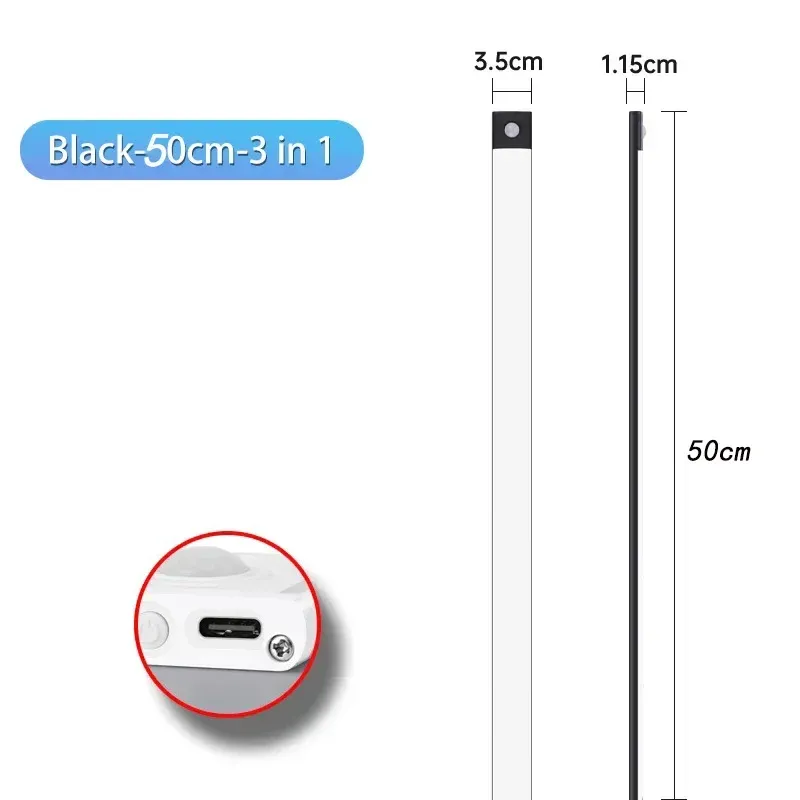 Veilleuse LED sans fil rechargeable par USB avec capteur de mouvement, disponible en 10, 20, 30, 40 et 60 cm 16