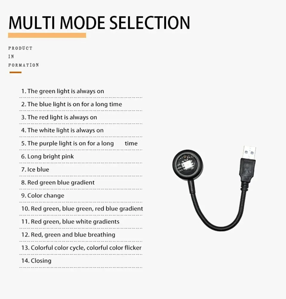 Sélection multi-mode de la lampe coucher de soleil