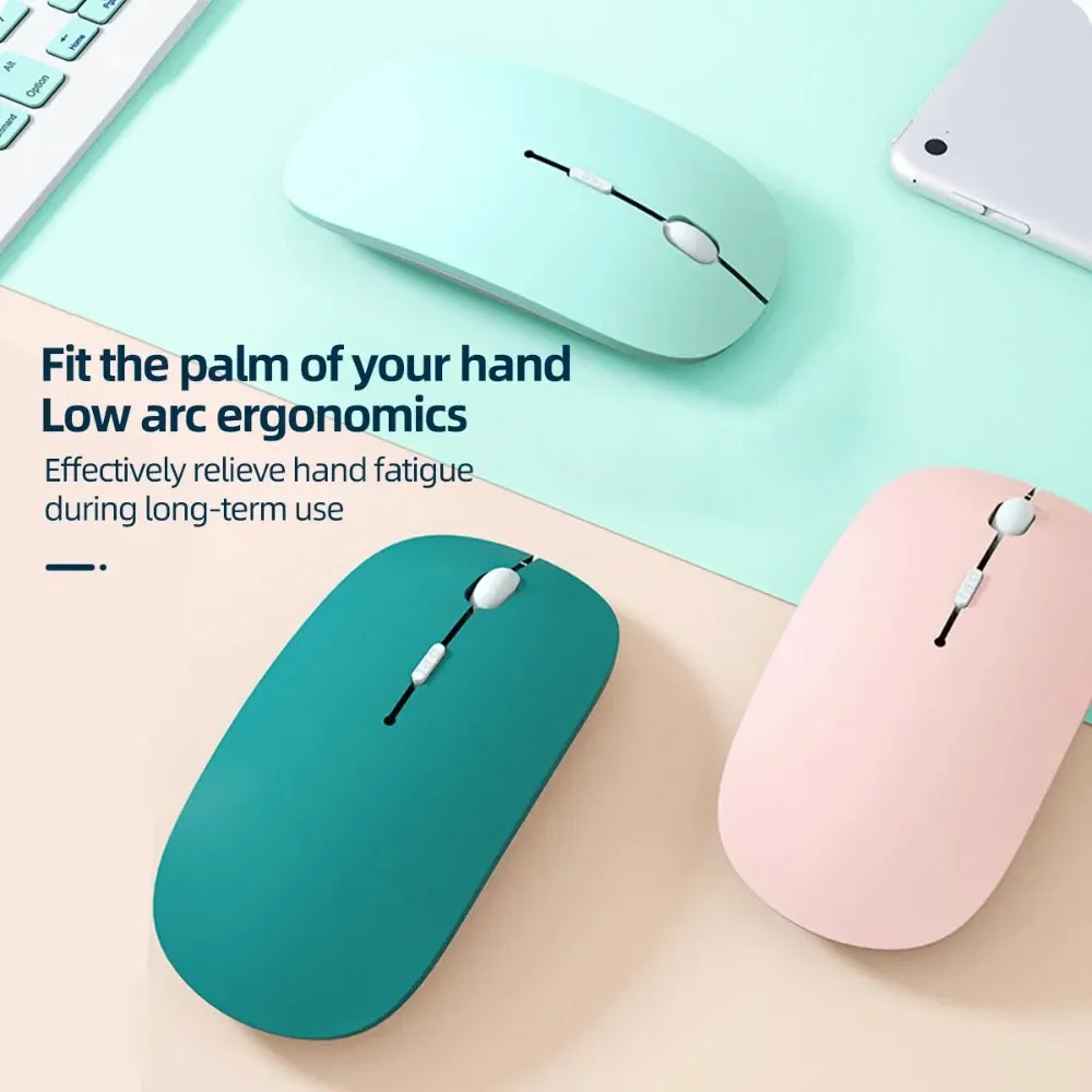 Souris Bluetooth silencieuse Macaron pour ordinateur portable, souris optique sans fil compatible iPad, Samsung et tablette, souris universelle silencieuse 2
