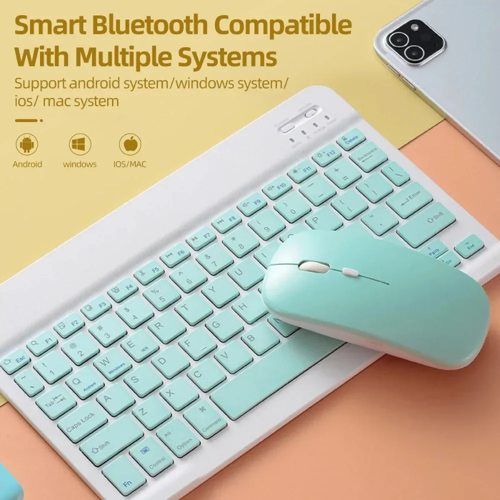 Souris Bluetooth silencieuse Macaron pour ordinateur portable, souris optique sans fil compatible iPad, Samsung et tablette, souris universelle silencieuse 5