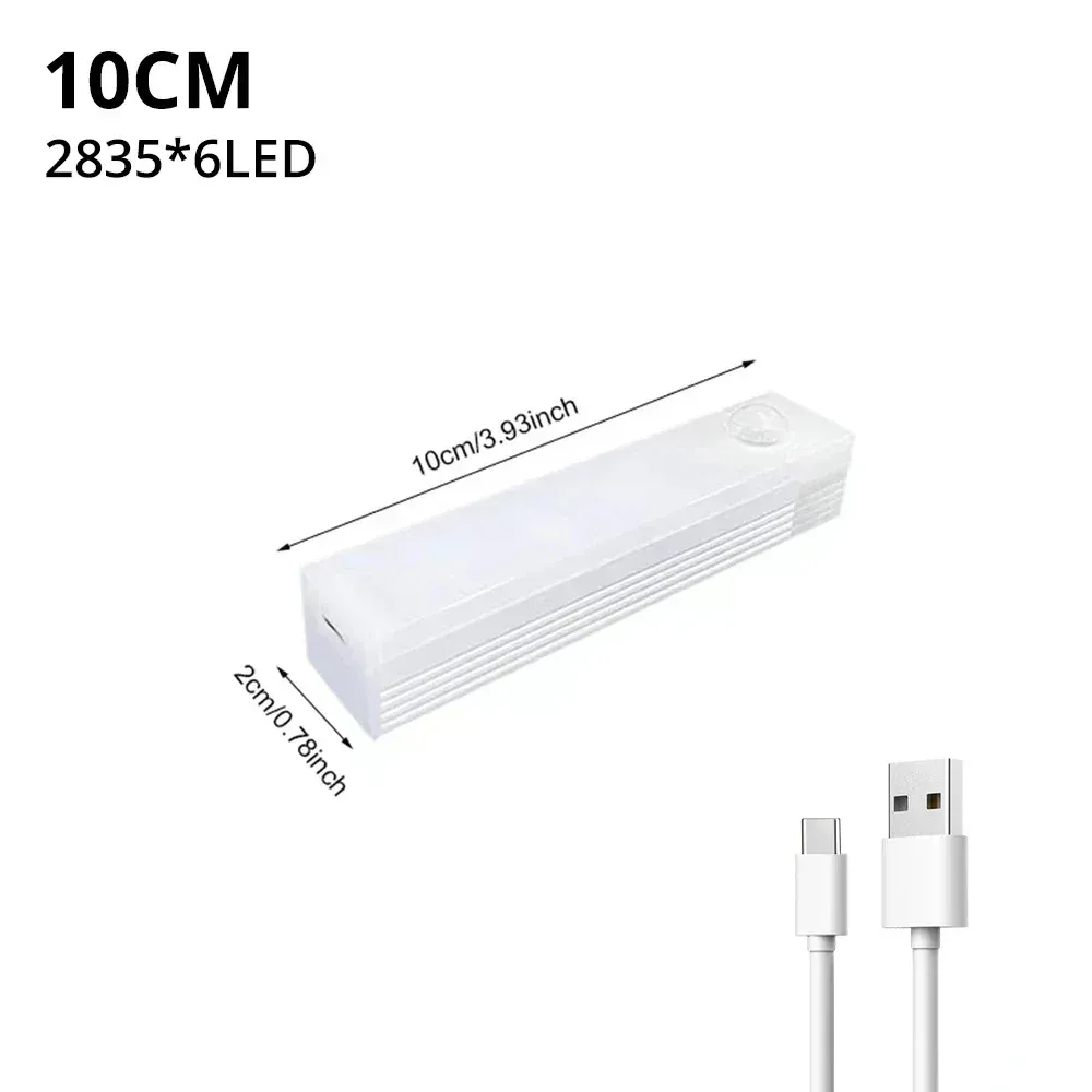 Veilleuse LED sans fil à détecteur de mouvement, rechargeable par USB, magnétique, pour armoire, chambre, placard, cuisine et couloir 9