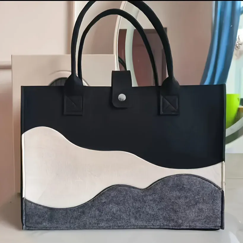 Sac fourre-tout en toile rayée pour femme, sac à main multifonctionnel pour les trajets quotidiens, sac à bandoulière, sac de shopping et de rangement 7