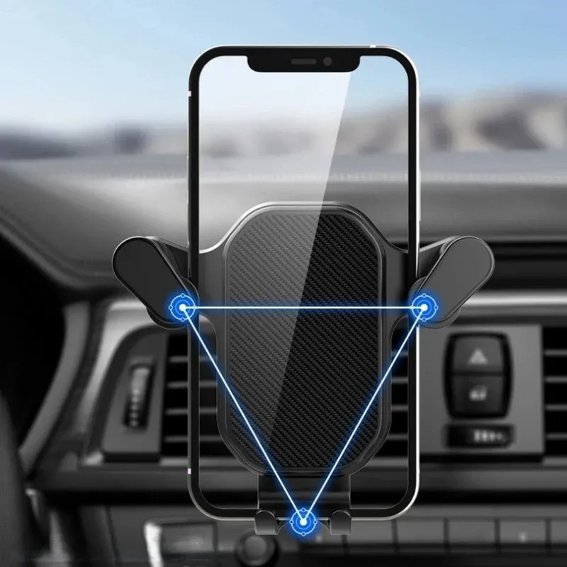 Support de téléphone noir miroir pour voiture