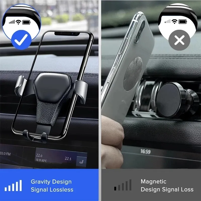 Support de téléphone noir pour voiture, détail