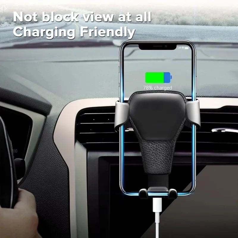 Support de téléphone blanc pour voiture, mise en situation
