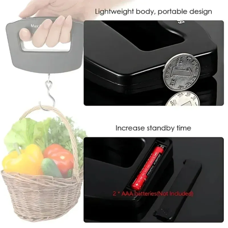 Balance de voyage électronique portable 50 kg/10 g avec rétroéclairage 3