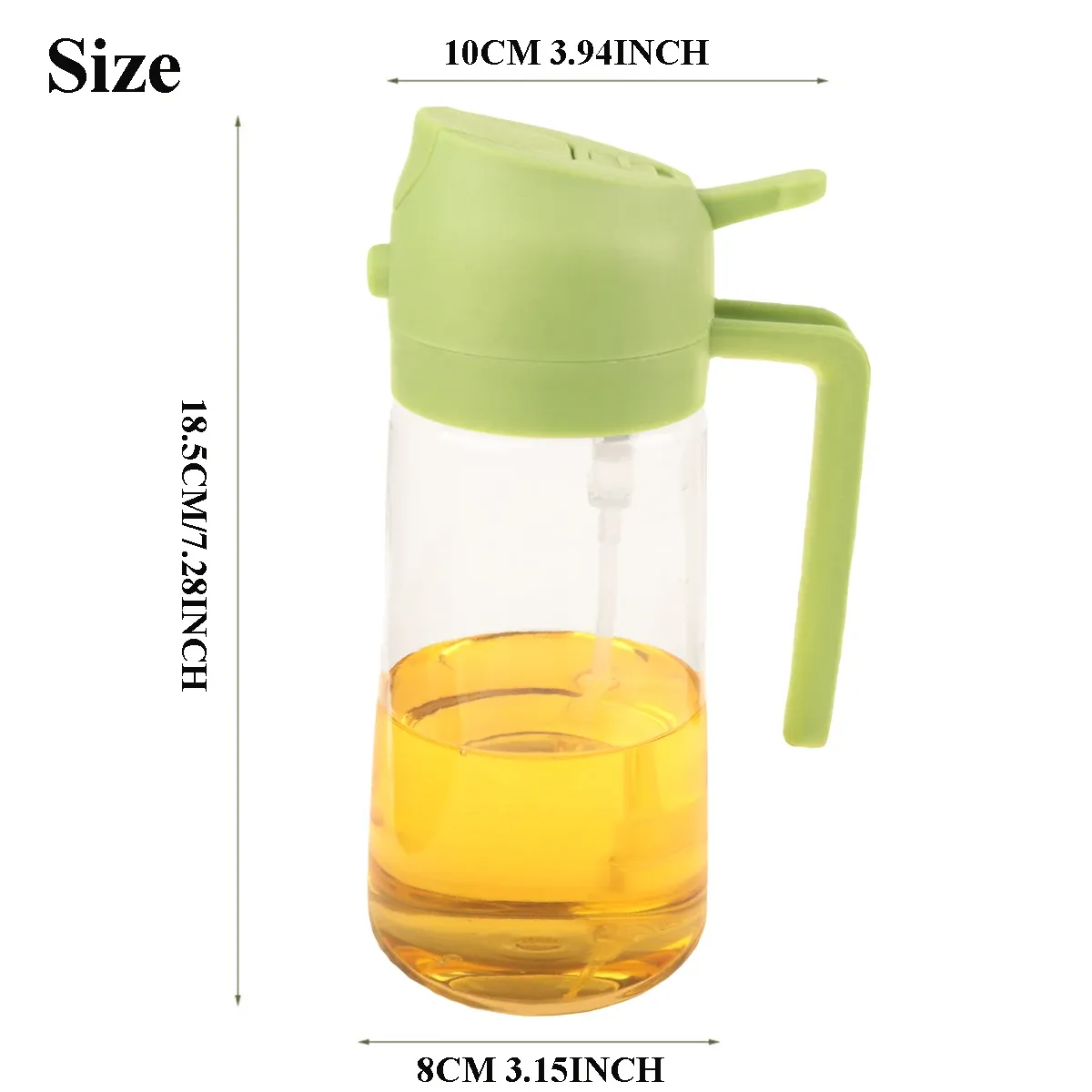 Distributeur et pulvérisateur d'huile d'olive 2 en 1, bouteille 470 ml pour la cuisine 3