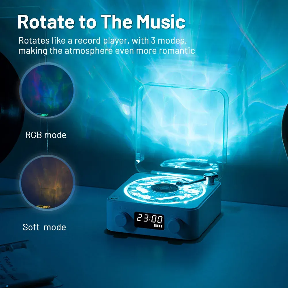 Enceinte rétro lumineuse en ambiance nocturne