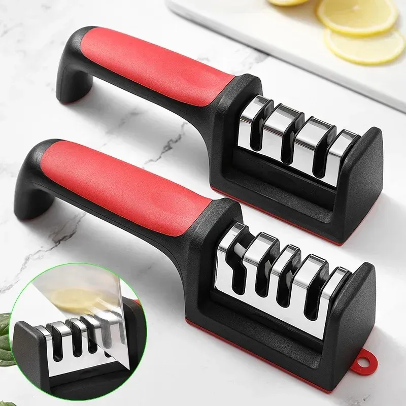 Affûteur de couteaux à 3 étapes, aiguiseur de couteau de cuisine multifonction à trois niveaux, pierre à aiguiser rapide, accessoire de cuisine - Image 1