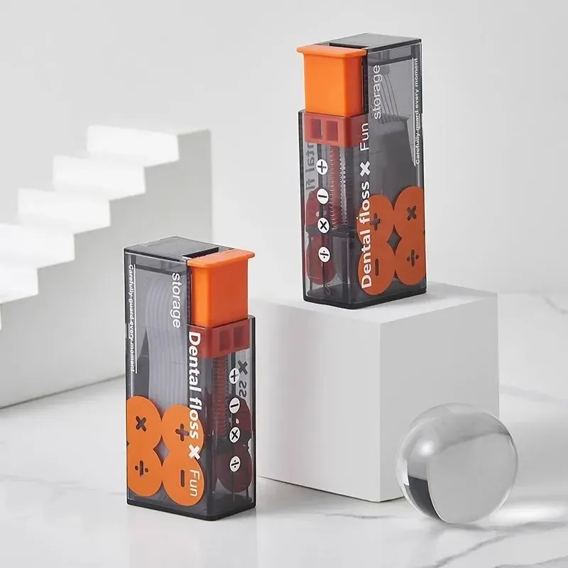 Distributeur de fil dentaire portable à éjection automatique, organisateur de fil dentaire, outil d'hygiène bucco-dentaire à pression, nouveauté 3