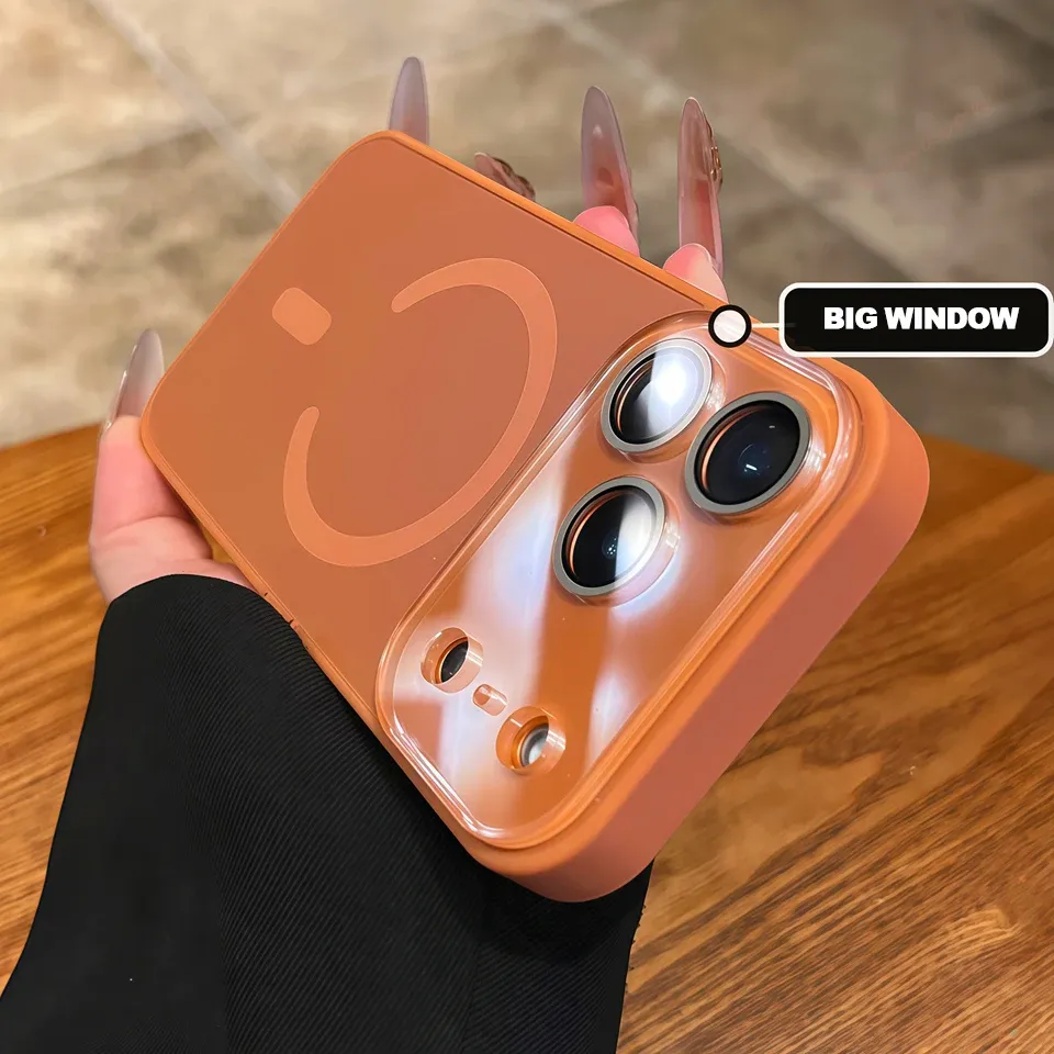 Coque magnétique MagSafe pour iPhone 11 à 17 Pro Max et iPhone 17 Air, avec fenêtre de charge 8