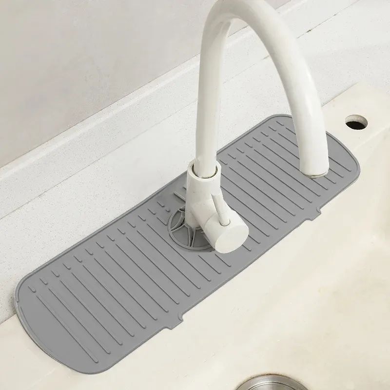 Protection anti-éclaboussures en silicone pour évier de cuisine, 3 tailles, avec tapis égouttoir auto-drainant pour robinet 2