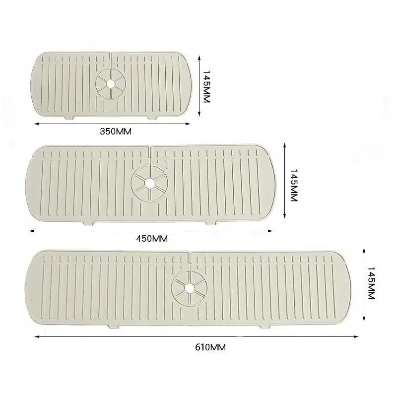 Protection anti-éclaboussures en silicone pour évier de cuisine, 3 tailles, avec tapis égouttoir auto-drainant pour robinet 8