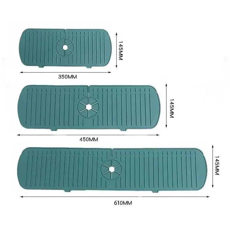 Protection anti-éclaboussures en silicone pour évier de cuisine, 3 tailles, avec tapis égouttoir auto-drainant pour robinet 9