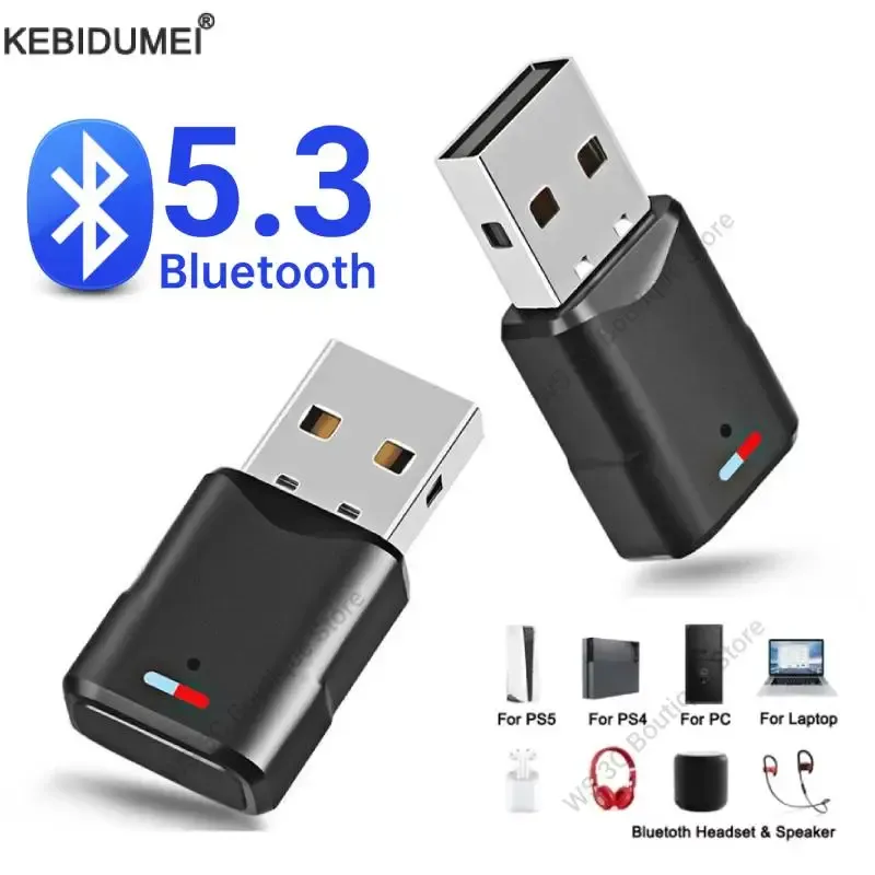 Adaptateur audio sans fil pour casque de jeu, récepteur compatible PS5, PS4 et PC, émetteur Bluetooth 5.3 1