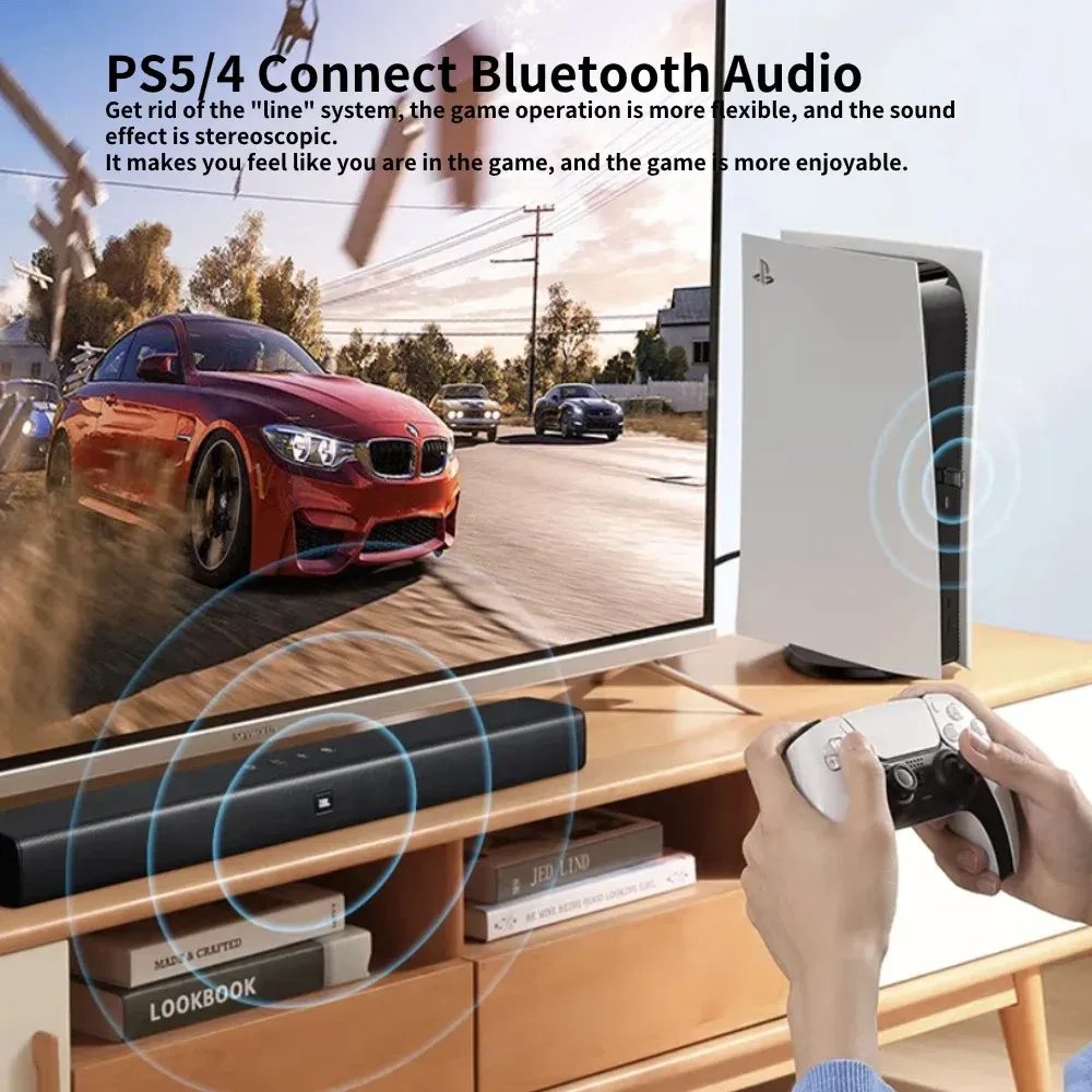 Adaptateur audio sans fil pour casque de jeu, récepteur compatible PS5, PS4 et PC, émetteur Bluetooth 5.3 5