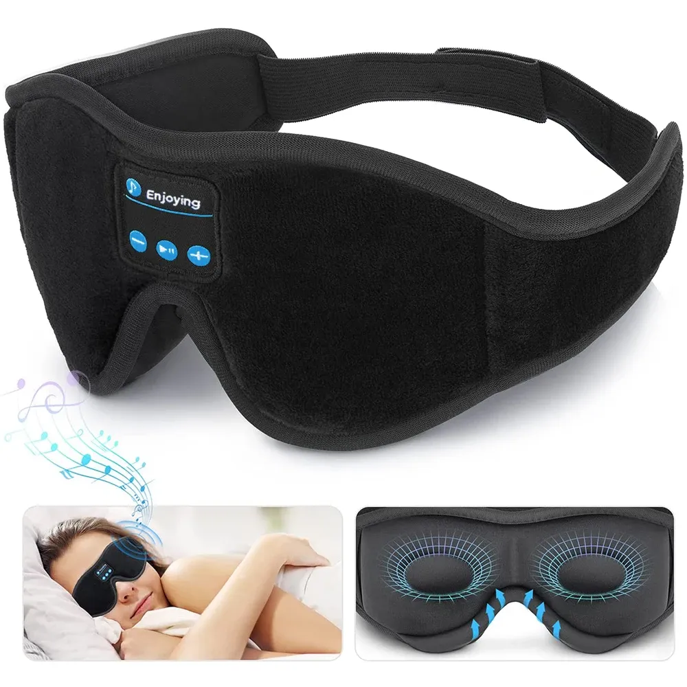 Masque de sommeil 3D avec écouteurs Bluetooth et haut-parleurs HD intégrés - Image 1