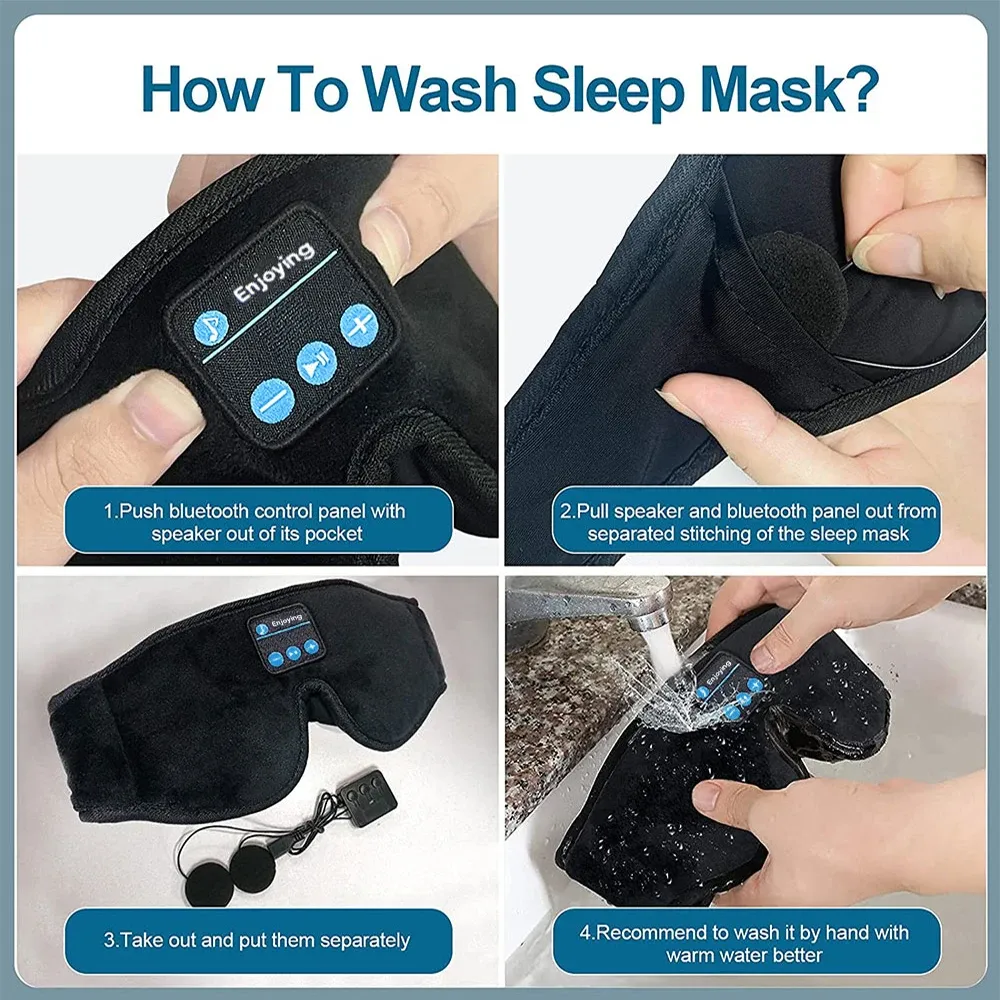 Masque de sommeil 3D avec écouteurs Bluetooth et haut-parleurs HD intégrés 6
