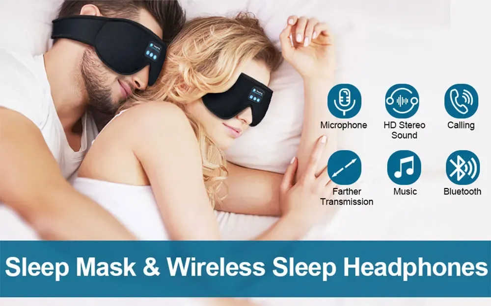 Masque de sommeil avec écouteurs Bluetooth intégrés