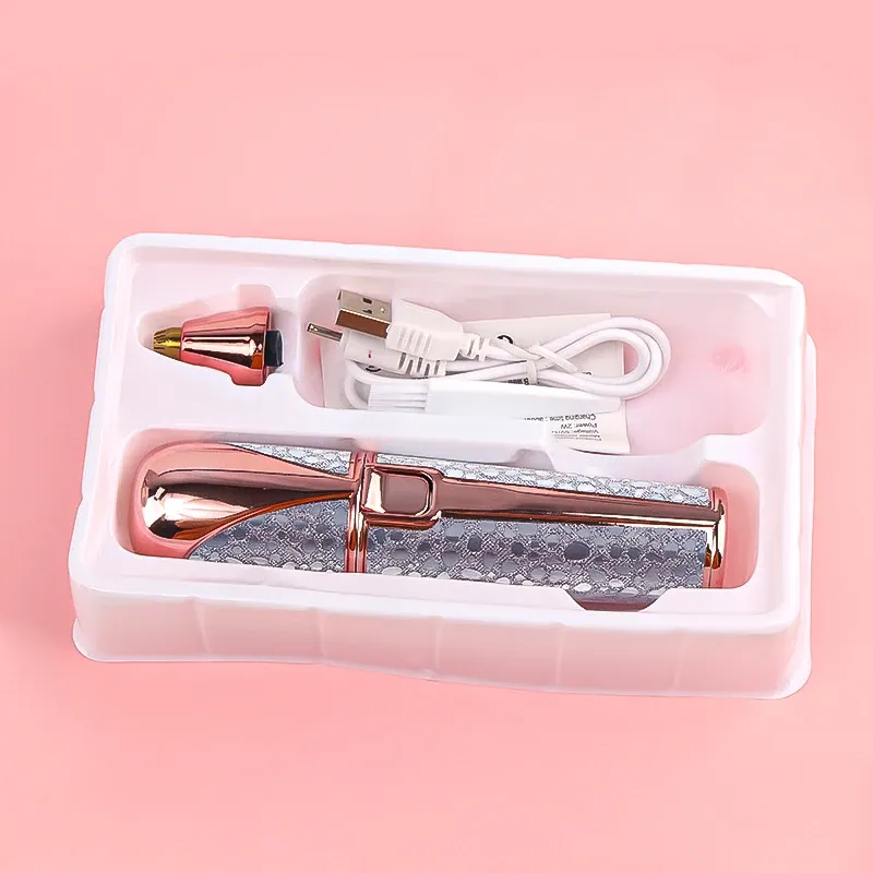 Tondeuse électrique multifonctionnelle 2 en 1 pour sourcils, double lame, portable, pour l'épilation des sourcils, du nez, des aisselles et du visage 7
