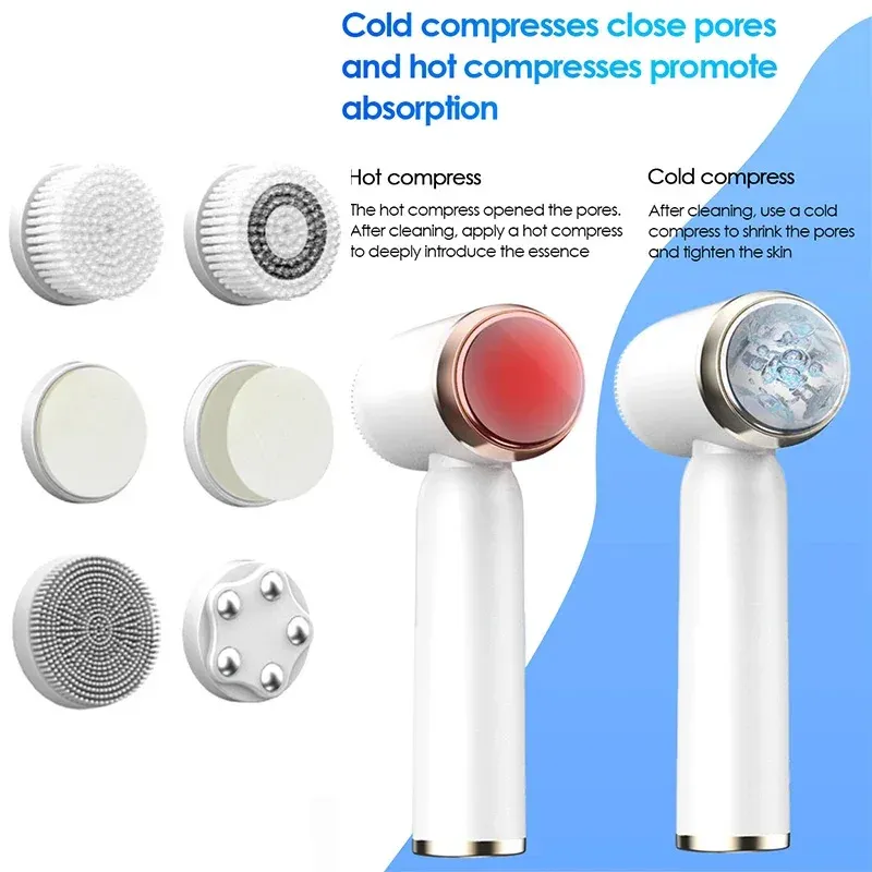Brosse nettoyante électrique en silicone 6 en 1, portable et imperméable 2