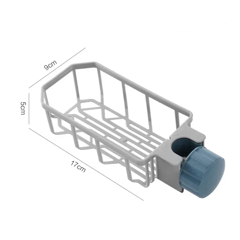 Égouttoir d'évier de cuisine réglable, support de robinet de rangement d'éponge, égouttoir à savon, panier organisateur d'accessoires de salle de bains, nouveau 7