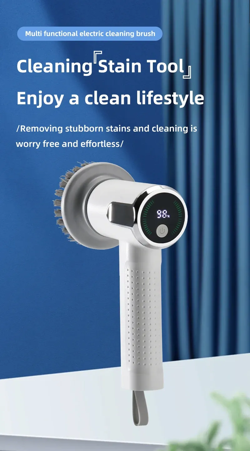 Brosse de nettoyage électrique 4 en 1 présentée en détail