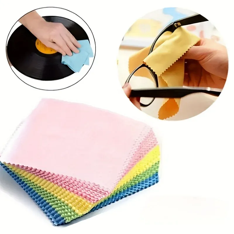 Chiffons de nettoyage en microfibre pour lunettes, écrans de téléphone et bijoux, couleurs assorties 5