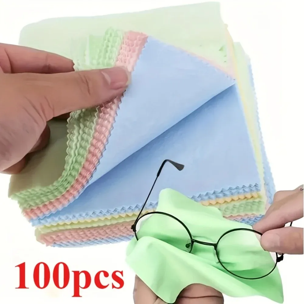 Chiffons de nettoyage en microfibre pour lunettes, écrans de téléphone et bijoux, couleurs assorties 7