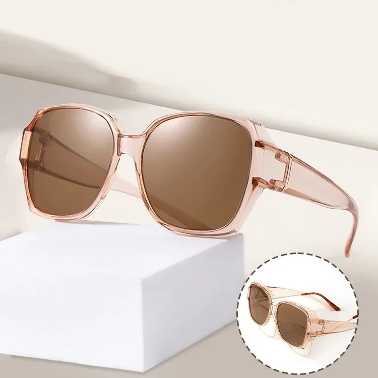 Lunettes de soleil rondes polarisées vintage pour hommes et femmes, à porter par-dessus une correction myope, pour la pêche et la conduite