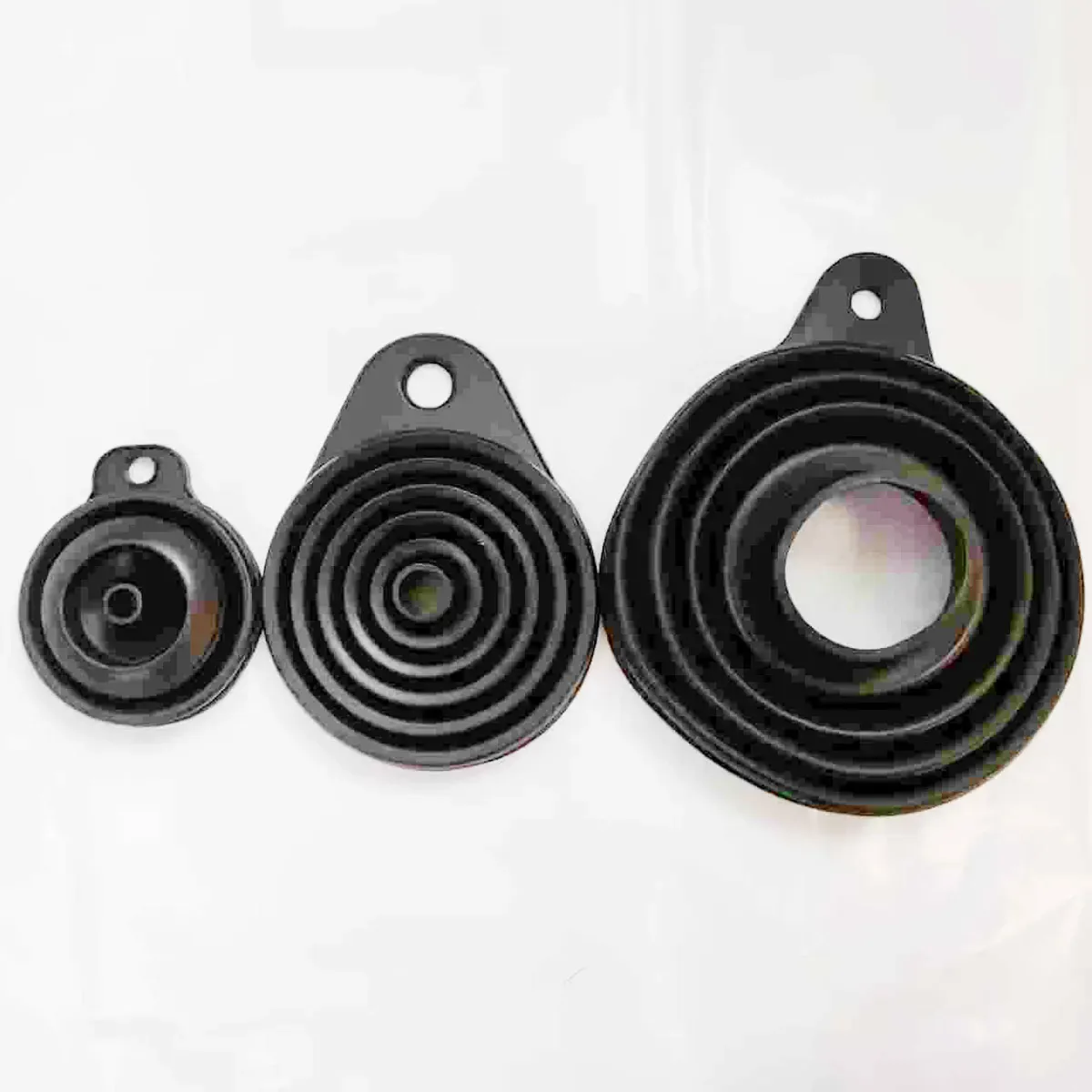 Ensemble de 3 entonnoirs de cuisine en silicone pliables, pour liquides et poudres 9