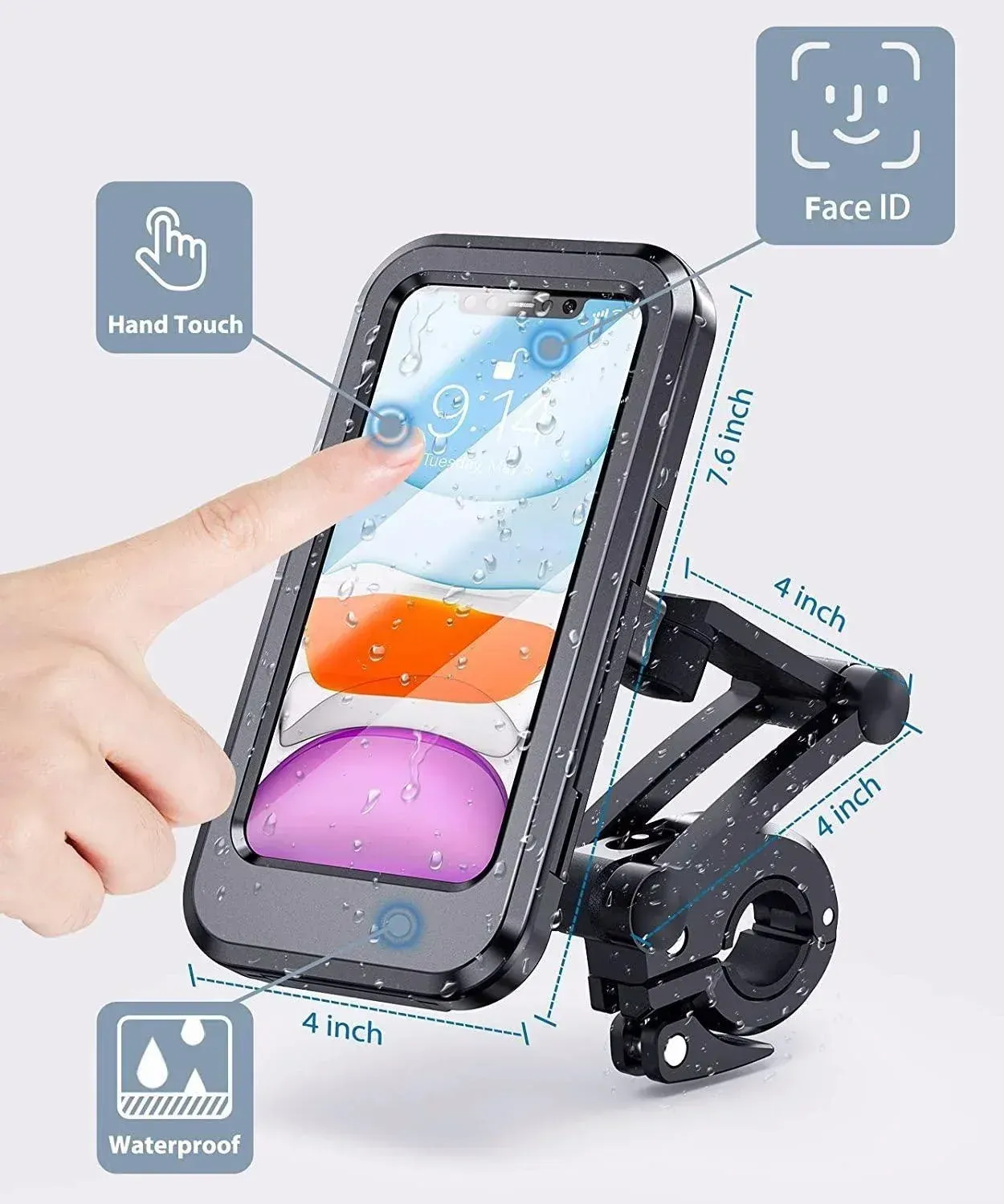Support de téléphone pour moto fixé sur le guidon