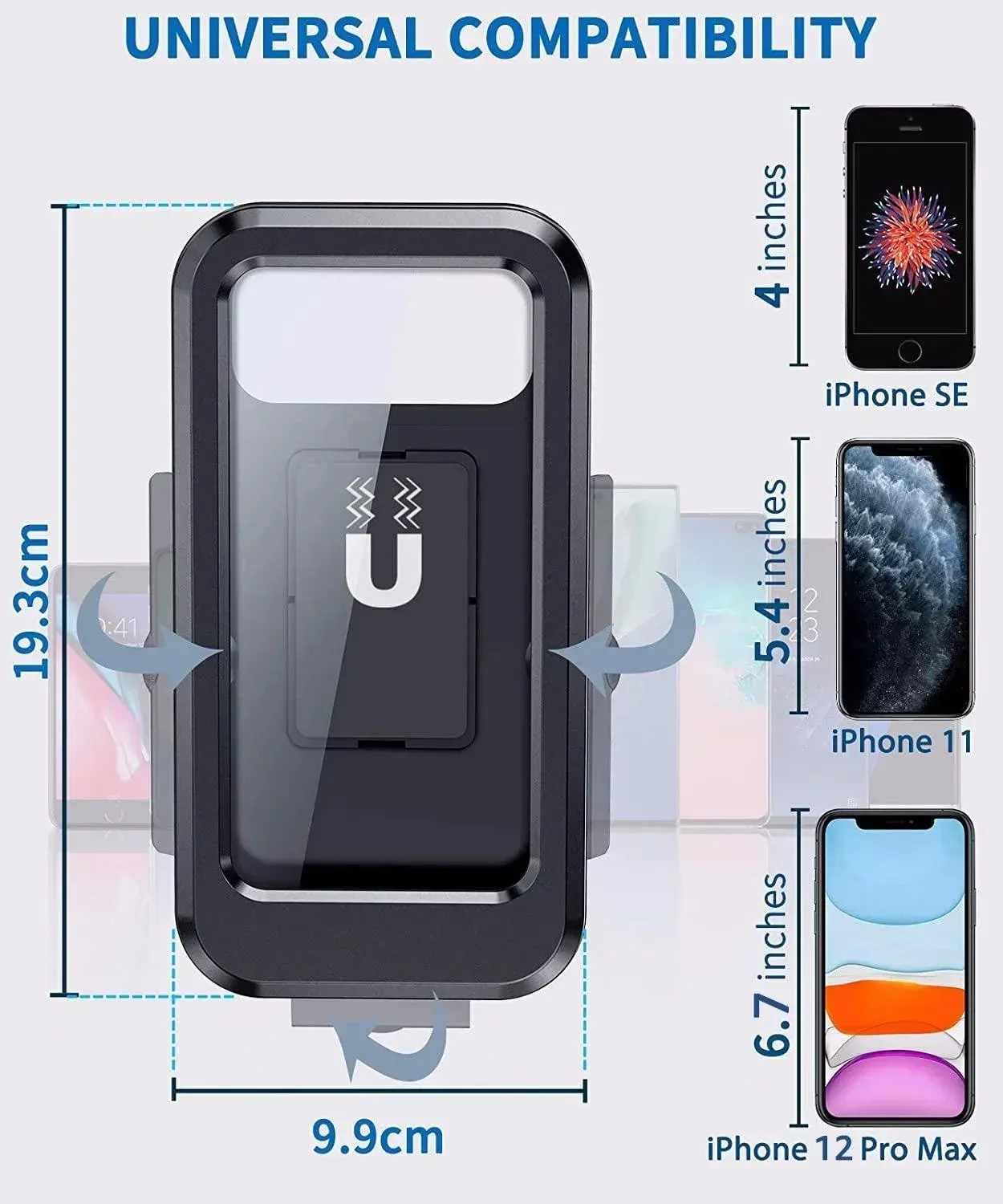 Support de téléphone installé sur un guidon de moto avec smartphone