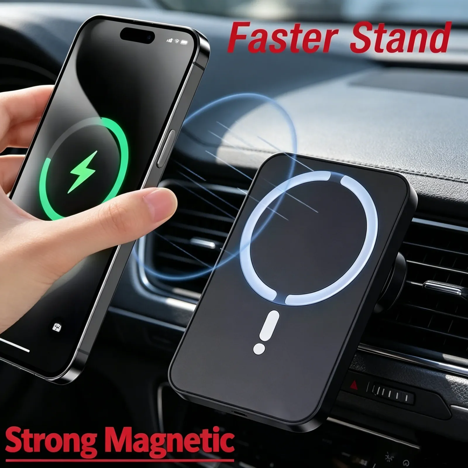 Support magnétique pour voiture, vue d'ensemble
