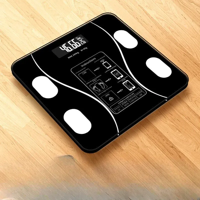 Pèse-personne connecté LED à affichage numérique, analyseur de composition corporelle avec application mobile, rechargeable par USB 7