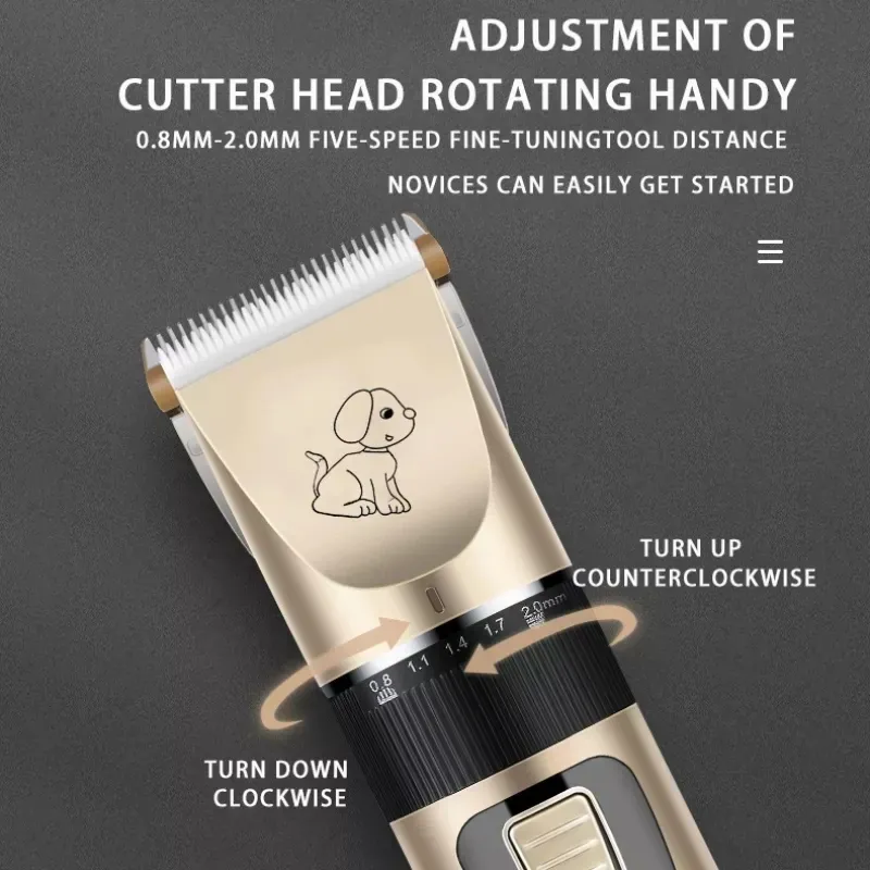 Tondeuse pour animaux de compagnie à lame en céramique, kit de toilettage pour chiens et chats, rechargeable sans fil 3
