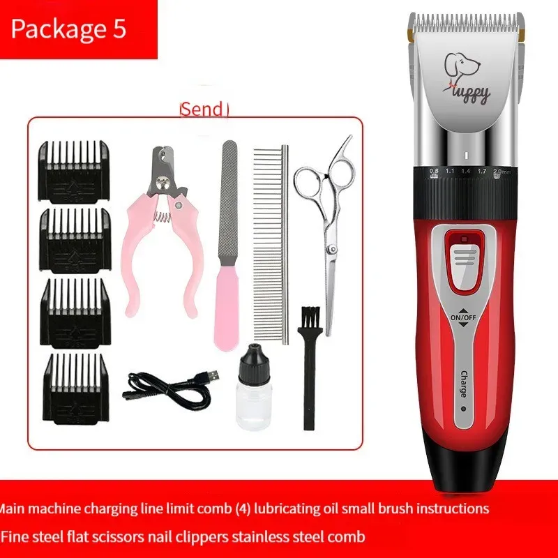 Tondeuse pour animaux de compagnie à lame en céramique, kit de toilettage pour chiens et chats, rechargeable sans fil 2